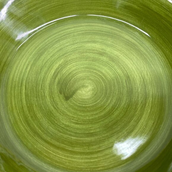 Maxam Sonoma Tuscan Olive Green Center Large Rim Square Ceramic Pasta Bowl Set 2 - Picture 9 of 15